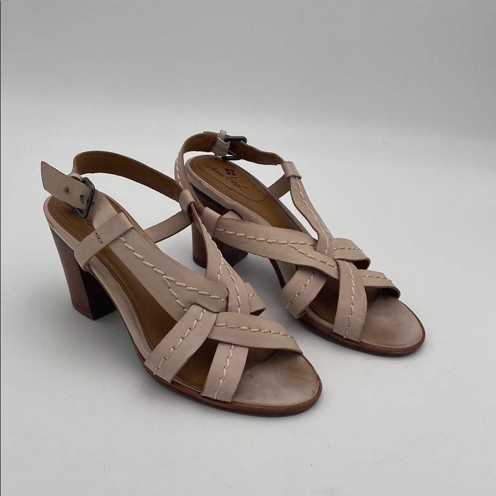 Patricia Nash Cream Sandals boho Woven Straps women 7.5M casual leather vacation